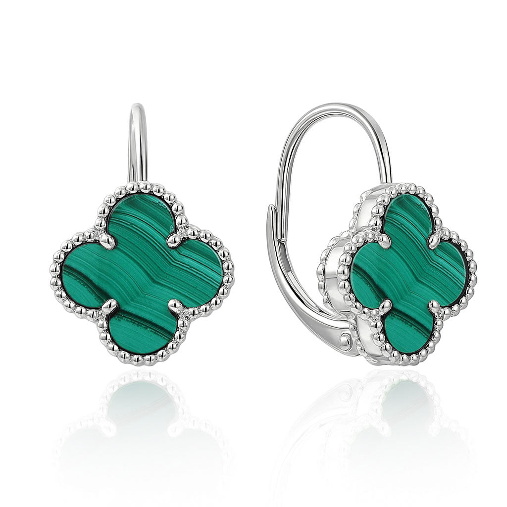 Silver earrings with semi-precious stone