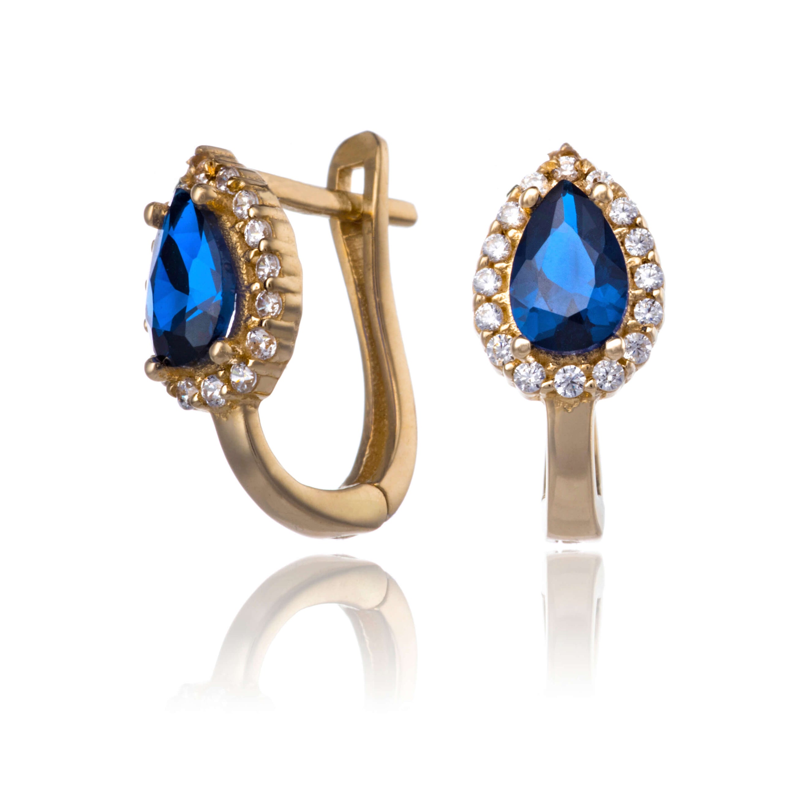 zlate-nausnice-slzy-s-modrym-zirkonom