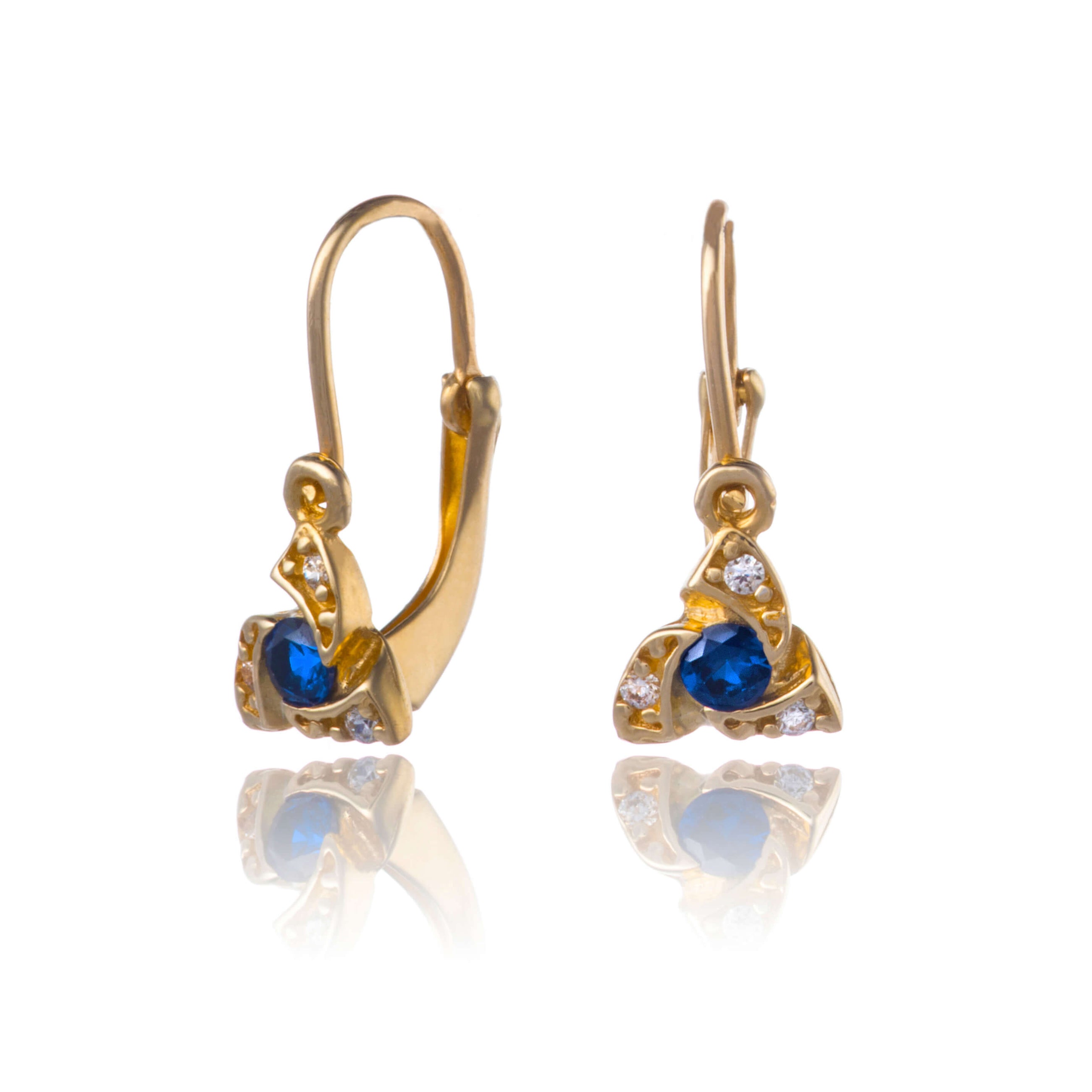 detske-zlate-nausnice-s-modrym-zirkonom