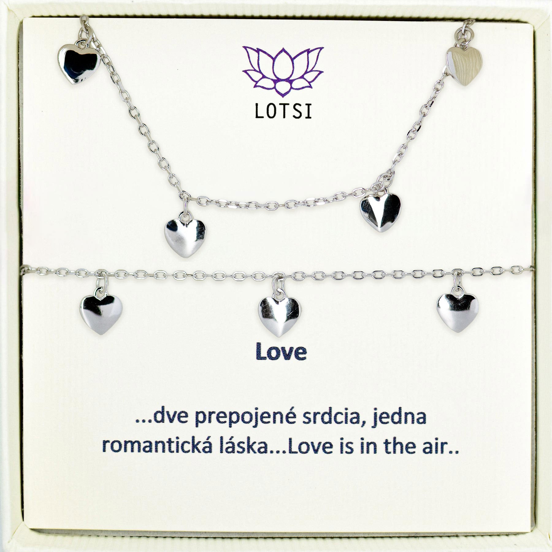 Strieborný set Love