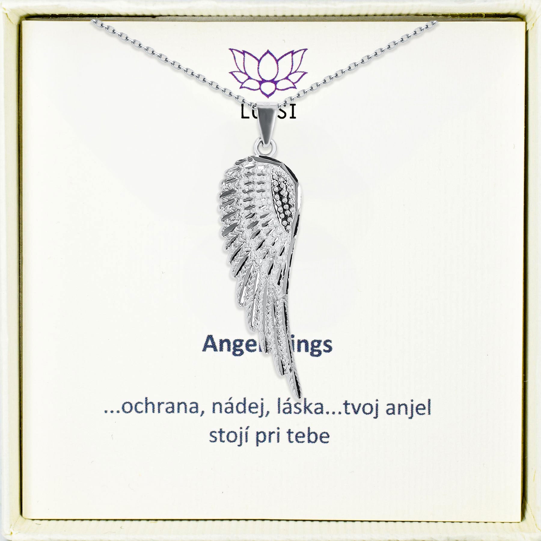 Strieborná retiazka Angel wings