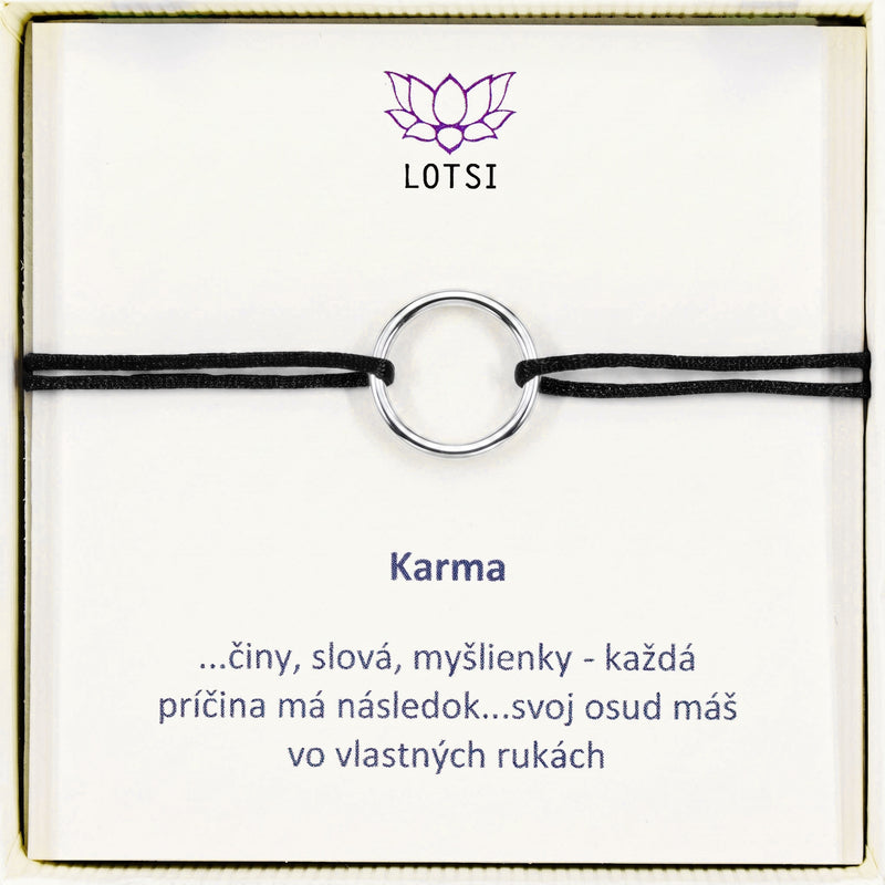 Strieborný náramok Karma