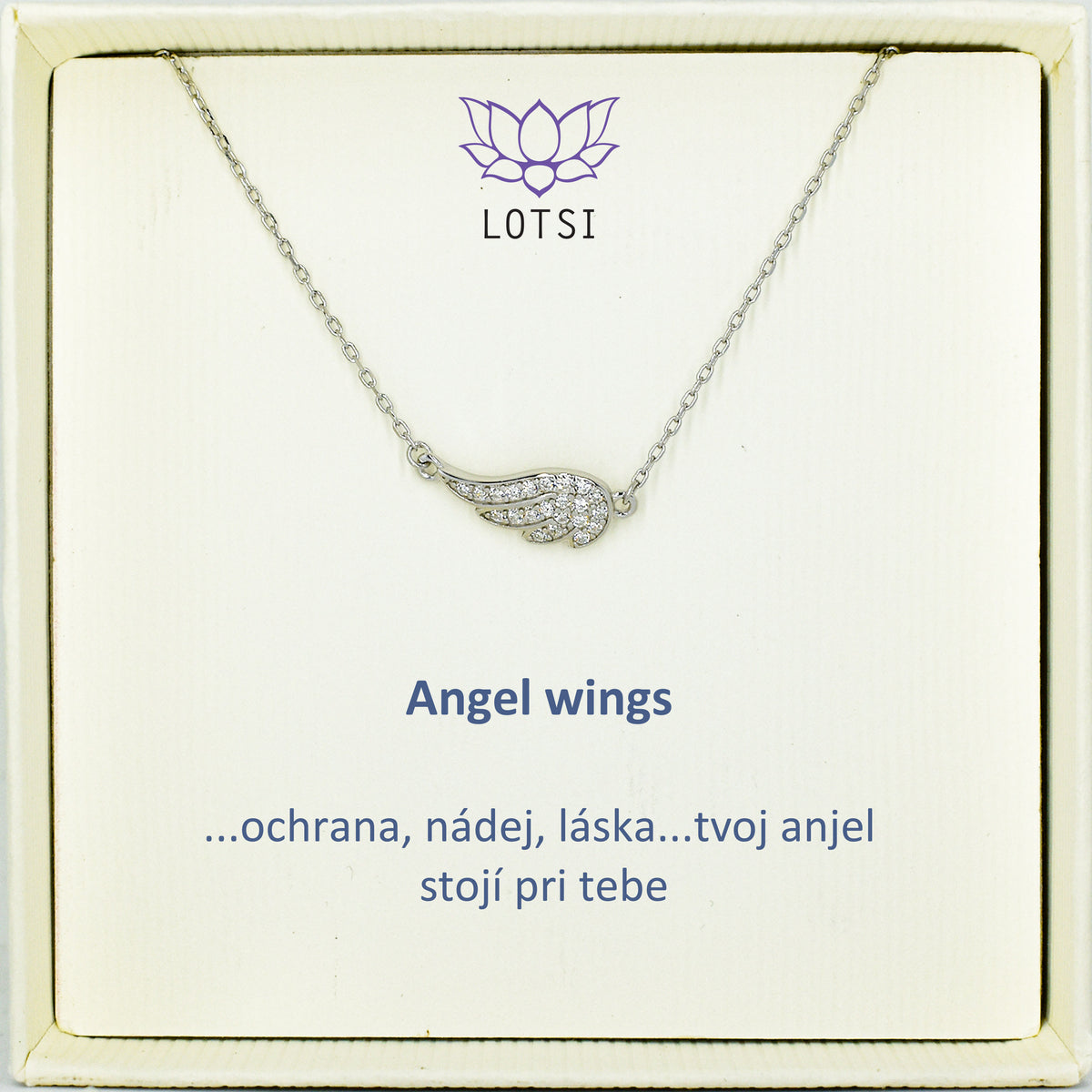 Strieborná retiazka Angel wings