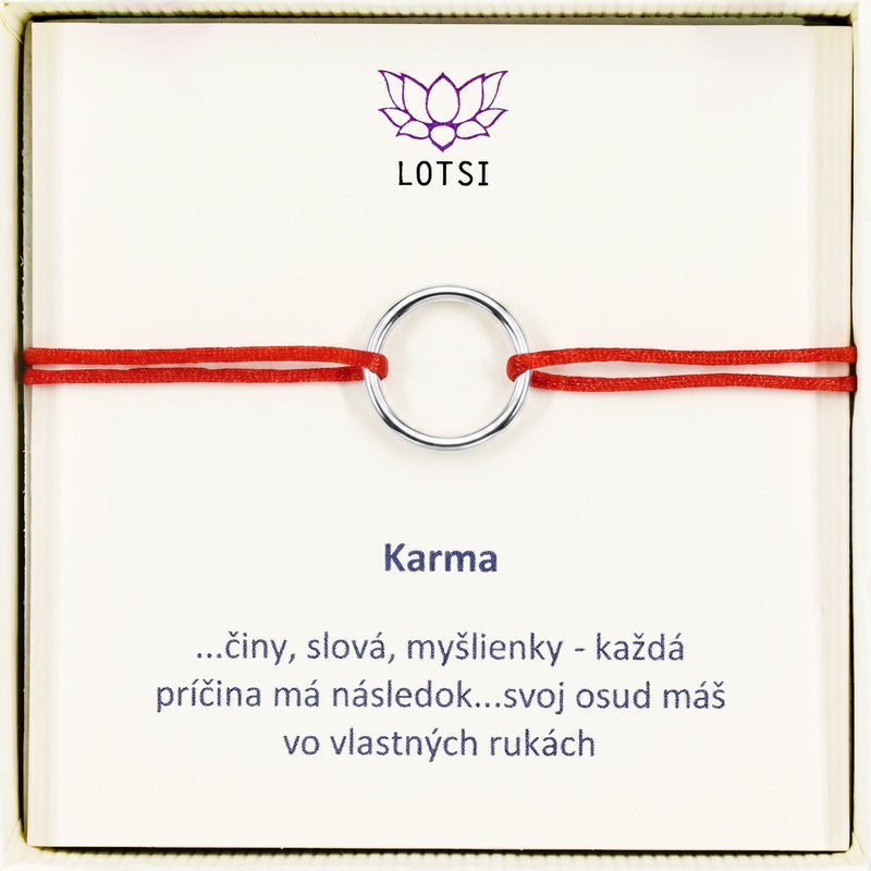 Strieborný náramok Karma