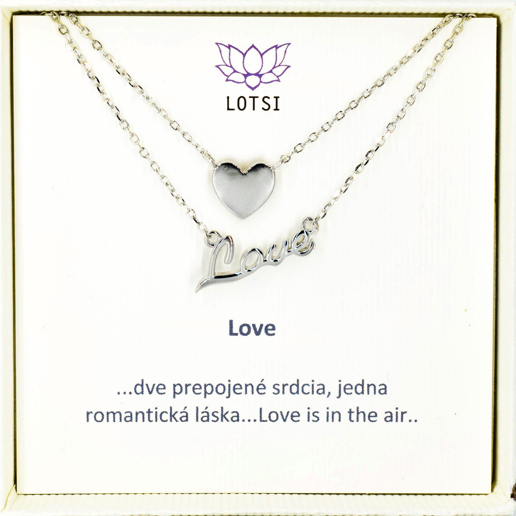 Strieborná retiazka Love