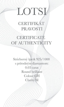 Strieborný náramok s diamantom